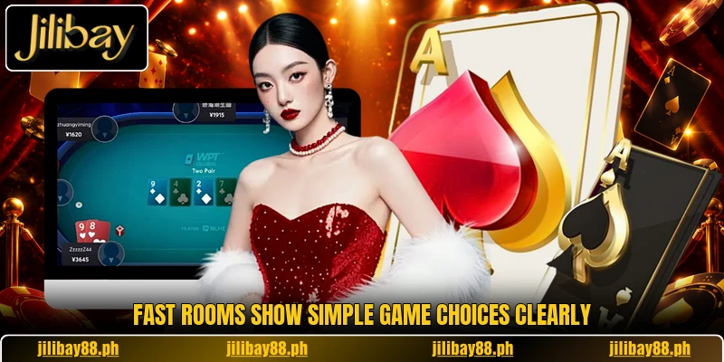 Fast rooms show simple game choices clearly Fast rooms show simple game choices clearly