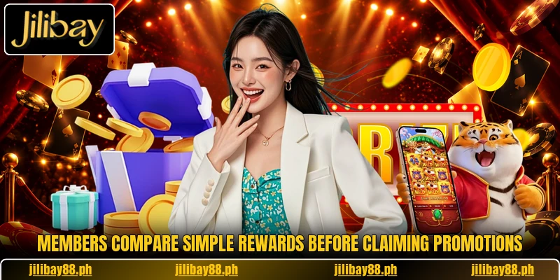 Members compare simple rewards before claiming promotions