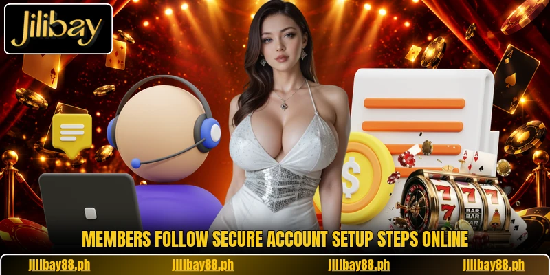 Members follow secure account setup steps online Members follow secure account setup steps online