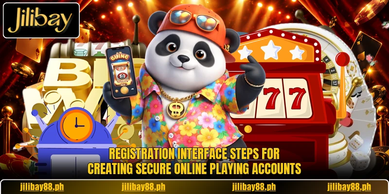 Registration interface steps for creating secure online playing accounts Registration interface steps for creating secure online playing accounts