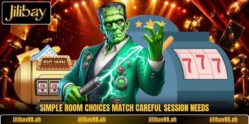 Simple room choices match careful session needs Simple room choices match careful session needs