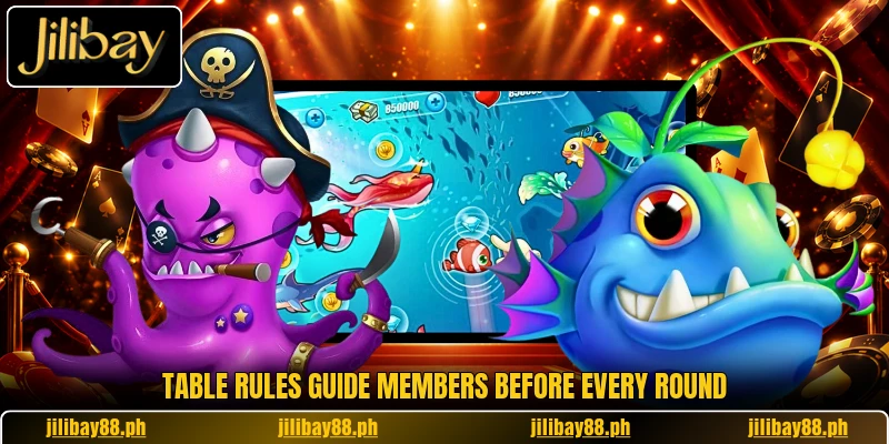 Table rules guide members before every round Table rules guide members before every round